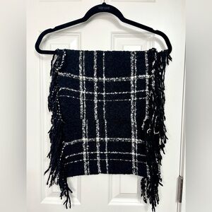 Plaid Infinity Fringe Scarf